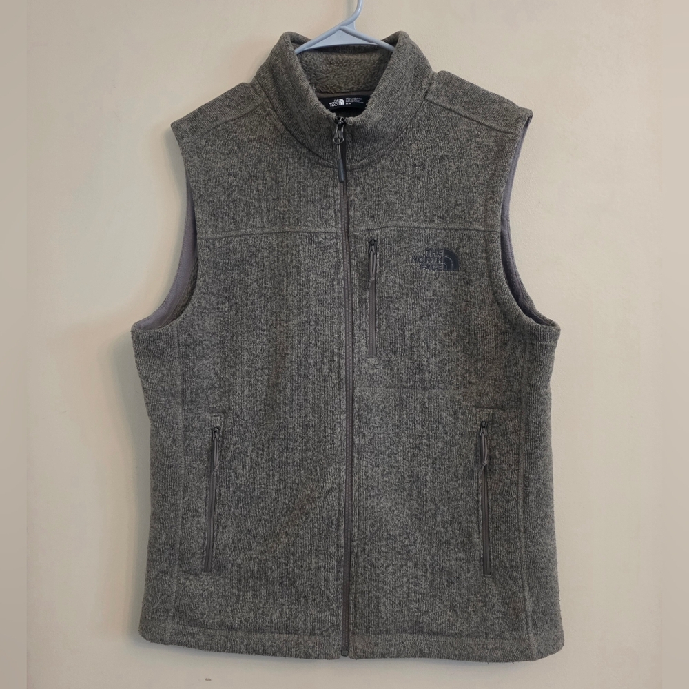 The North Face Tsillan Heather Grayish Outdoor Hiking Full Zip Knit Vest Men's M
